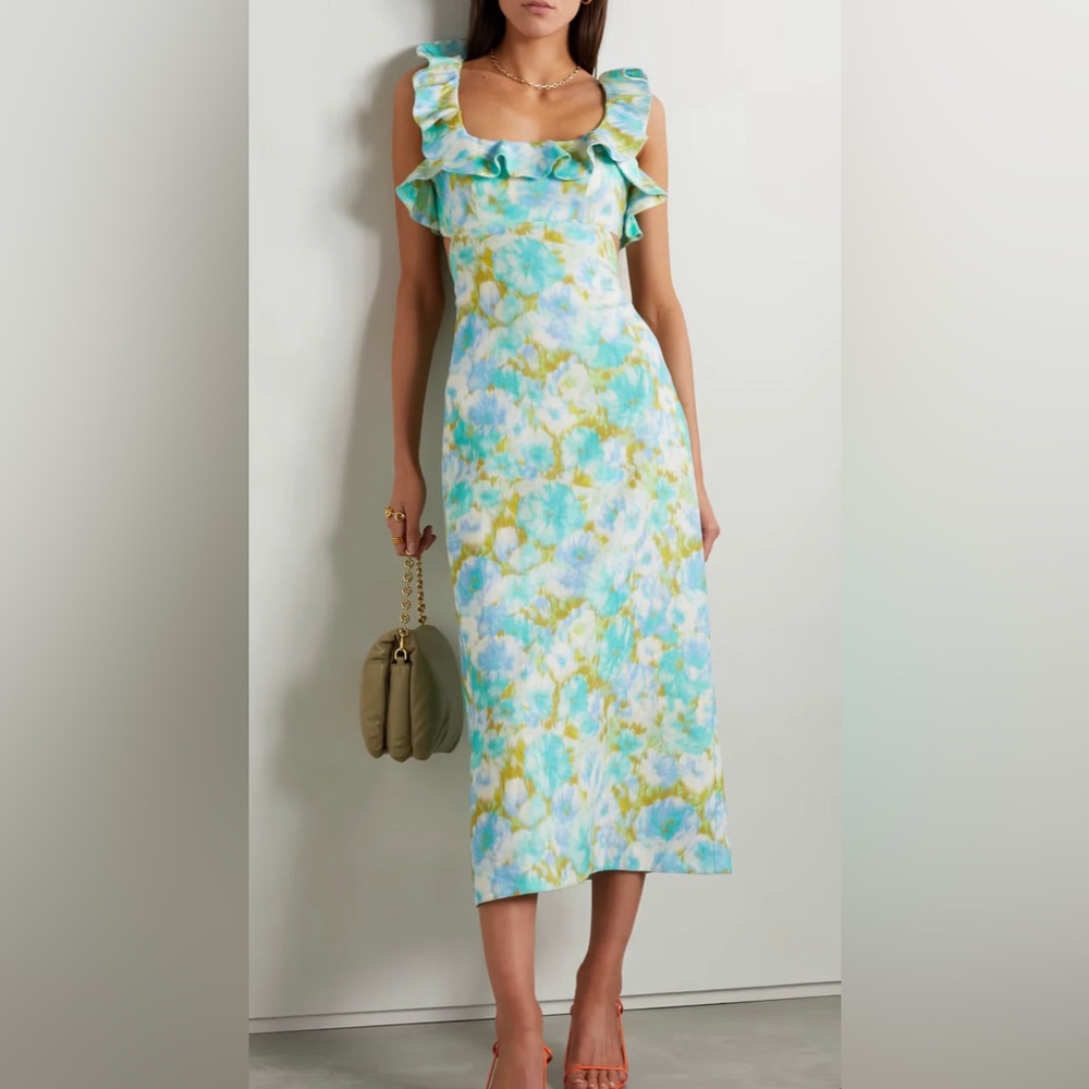 Zimmermann floral-print frilled dress
